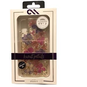 NWT Case-Mate Case KARAT PETALS for IPhone X XS - Purple Petals / Real Flowers